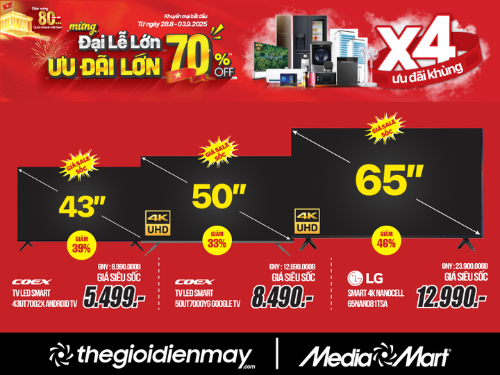 Siêu thị điện máy MediaMart ưu đãi lớn giảm đến 70% mừng Đại lễ 2/9 - 3