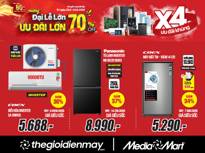 Siêu thị điện máy MediaMart ưu đãi lớn giảm đến 70% mừng Đại lễ 2/9 - 4