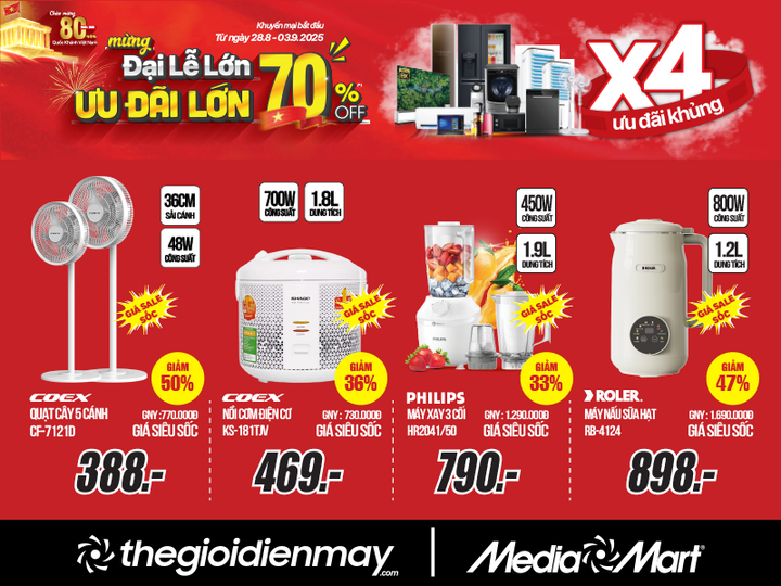 Siêu thị điện máy MediaMart ưu đãi lớn giảm đến 70% mừng Đại lễ 2/9 - 5