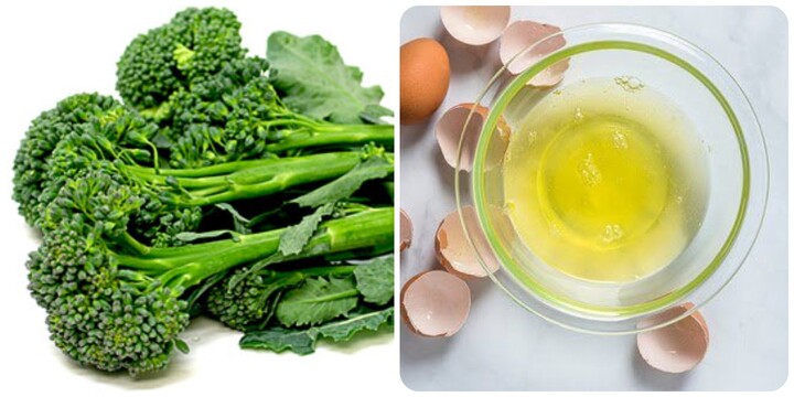 Súp lơ xanh và lòng trắng trứng là thực phẩm rất tốt cho thận.