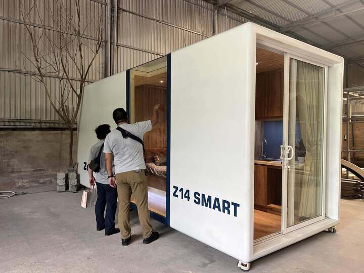 Những căn nhà nhỏ gọn, nhiều diện tích được sản xuất tại TP.HCM. (Ảnh: Đại Việt)