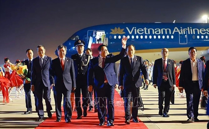 Thủ tướng Phạm Minh Chính đến Thiên Tân, bắt đầu chuyến tham dự Hội nghị Thượng đỉnh Tổ chức Hợp tác Thượng Hải (SCO) 2025. (Ảnh: TTXVN)