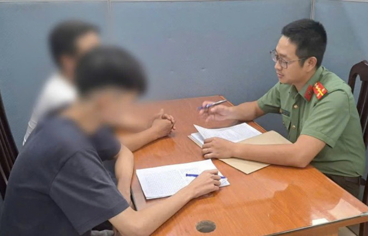 N.T.N. tại cơ quan công an. (Ảnh: CACC)