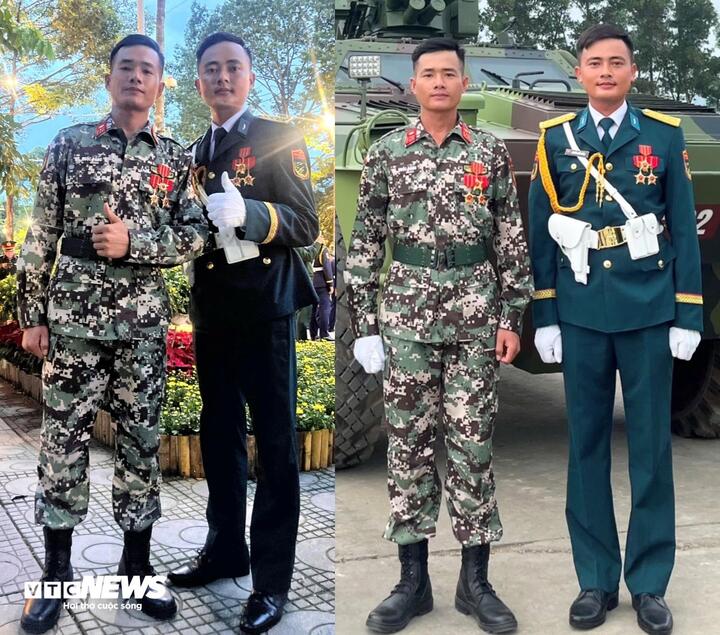Anh em Thượng uý Nguyễn Quốc Công (phải) và Trung uý Nguyễn Quốc Bằng (trái).