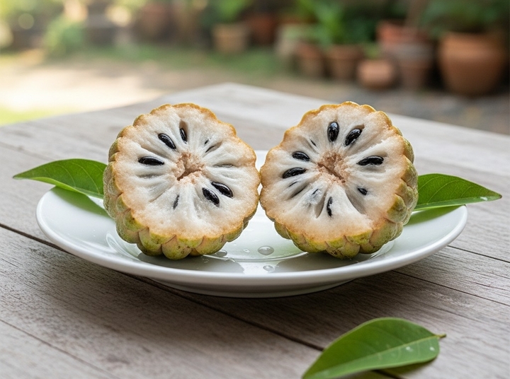 Quả na có vị ngọt, hơi chua, tính ẩm, tác dụng bổ dưỡng, giúp thanh nhiệt, giải độc.