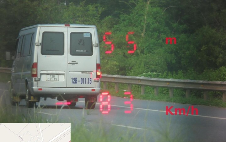 Ô tô chạy quá tốc độ trên Quốc lộ 1. (Ảnh: Công an Bắc Ninh)