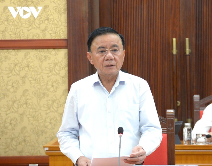 Thường trực Ban Bí thư Trần Cẩm Tú phát biểu tại buổi làm việc.