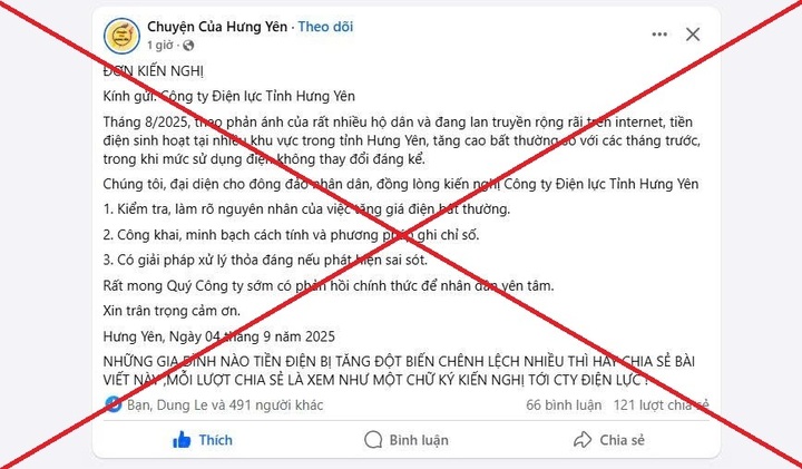 EVNNPC cảnh báo hiện tượng lan truyền thông tin sai sự thật về hóa đơn tiền điện - 5