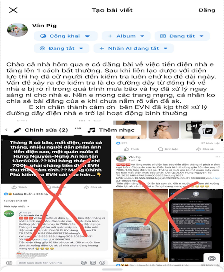 Khách hàng “Vân Pig” đã đăng tin đính chính trên facebook cá nhân.