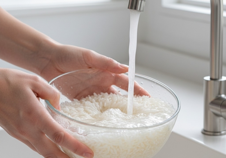 Vo gạo là bước đầu tiên và gần như bắt buộc trong quá trình nấu cơm.