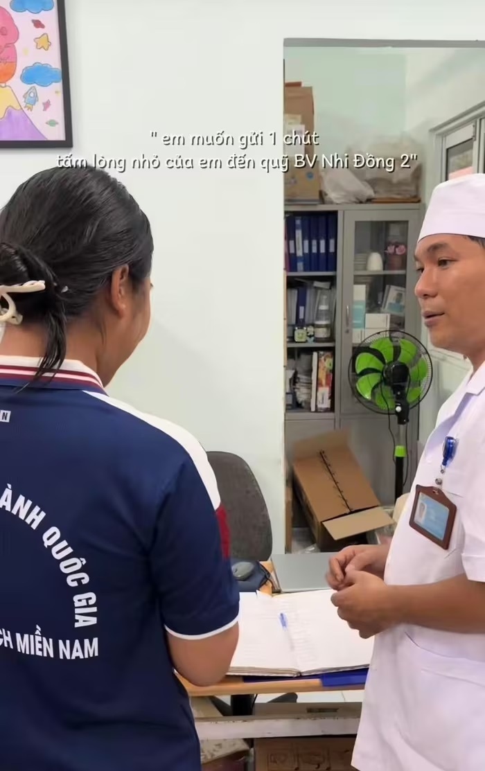 Cô gửi toàn bộ phần thưởng A80 đến bệnh viện để giúp đỡ các em nhỏ. (Ảnh chụp màn hình)