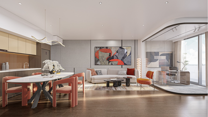 Căn hộ tại Masteri Sky Quarter hài hòa giữa công năng tối ưu và thiết kế đậm chất duy mỹ.