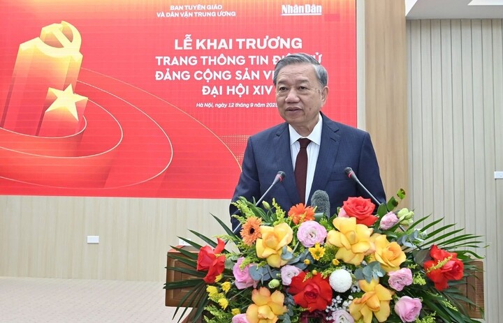 Tổng Bí thư Tô Lâm phát biểu tại sự kiện.
