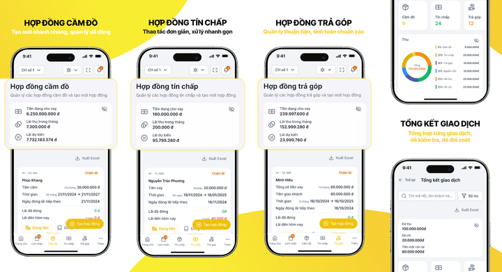 Ứng dụng sở hữu hàng loạt tính năng hữu ích, cần thiết cho mọi tiệm cầm đồ.