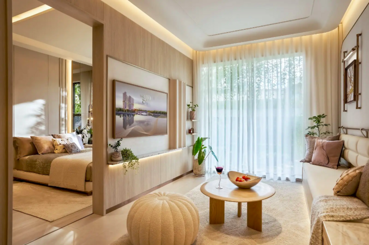 Không gian sống tại căn hộ diện tích 65m2.