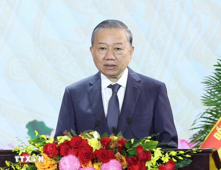 Tổng Bí thư Tô Lâm phát biểu.