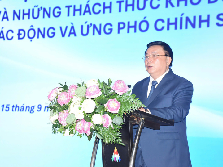 GS.TS Nguyễn Xuân Thắng phát biểu tại sự kiện. (Ảnh: Thùy Linh)