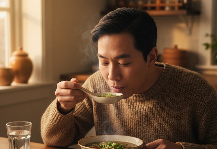 Nhiều người có thói quen dùng nước canh rau, canh hầm thay nước lọc hằng ngày. (Ảnh minh hoạ)