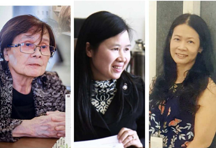 Ba nữ giáo sư toán học Việt Nam (từ trái qua phải ): Hoàng Xuân Sính, Lê Thị Thanh Nhàn, Tạ Thị Hoài An.