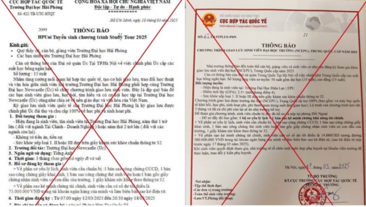 Thông tin giả về học bổng, tài trợ du học. (Ảnh: Moet)