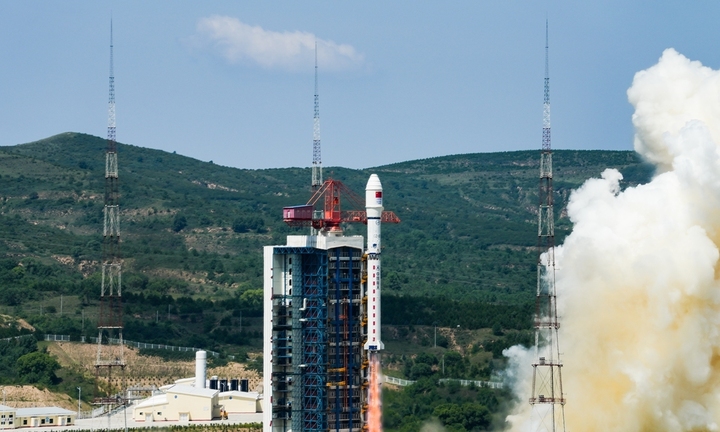 Một hình ảnh ghi lại tên lửa Trung Quốc sắp được phóng vào không gian. (Nguồn: Galaxy Space)