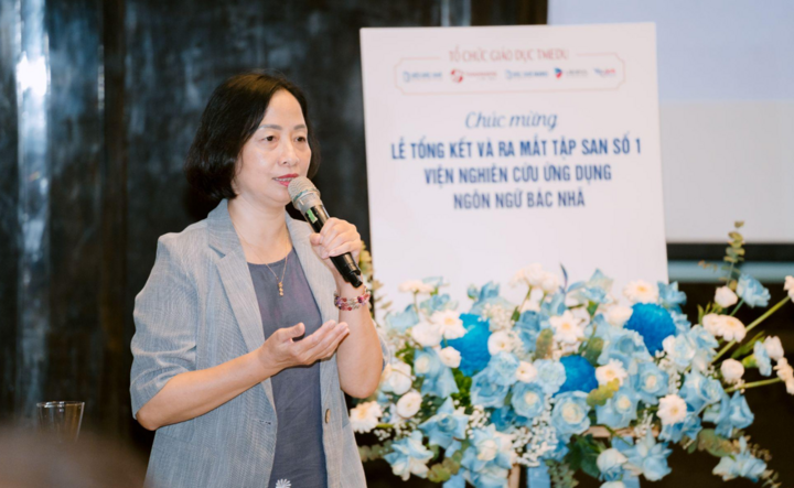 PGS.TS Nguyễn Hoàng Anh, đại diện Hội đồng Khoa học Viện Bác Nhã, phát biểu tại sự kiện.