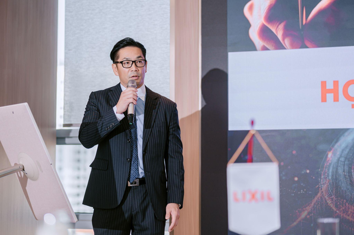 Ông Uchidate Katsuaki - Tổng Giám đốc LIXIL Việt Nam - phát biểu tại sự kiện (Ảnh: LIXIL Việt Nam)