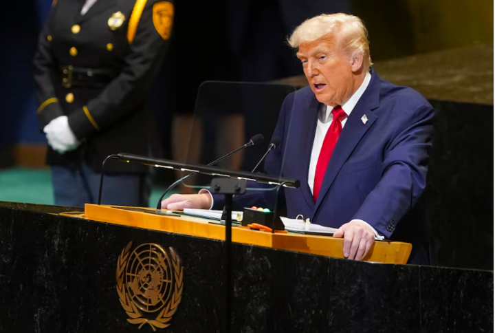 Tổng thống Hoa Kỳ Donald Trump phát biểu tại Đại hội đồng Liên hợp quốc lần thứ 80, tại Thành phố New York. (Ảnh: Reuters)