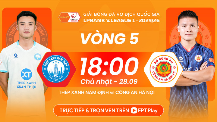 CLB Nam Định đấu với CAHN ở vòng 5 V.League 2025-2026.