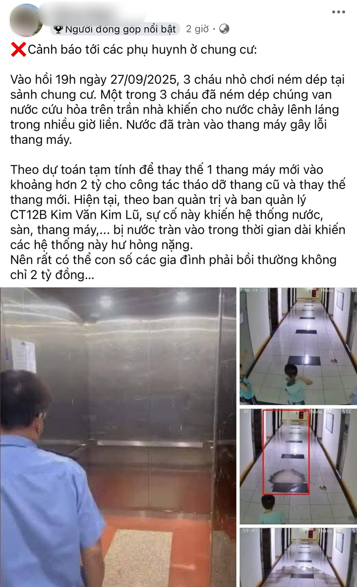 Ba bé trai ném dép làm hỏng 2 thang máy chung cư, xôn xao tin đồn 'đền' 2 tỷ - 2