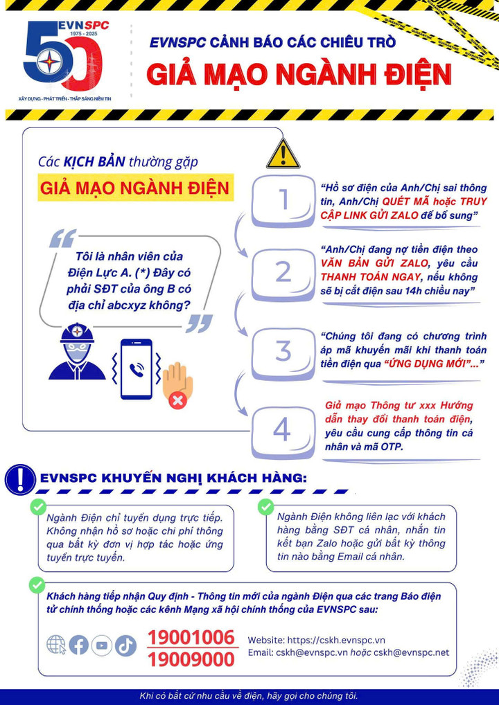 Giả danh điện lực lừa đảo cài ứng dụng CSKH chiếm đoạt tiền tỷ: EVNSPC cảnh báo - 1