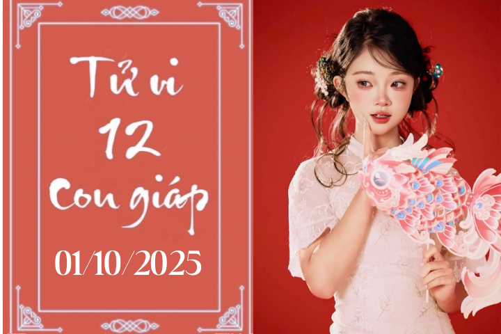 Tử vi 12 con giáp hôm nay ngày 1/10/2025: Ngọ vượng phát, Thân chững lại