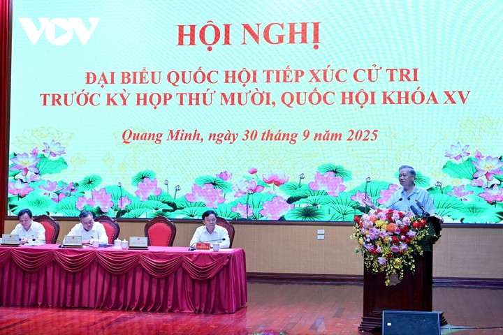 Tổng Bí thư Tô Lâm tiếp xúc cử tri 9 xã (Sóc Sơn, Đa Phúc, Nội Bài, Trung Giã, Kim Anh, Mê Linh, Yên Lãng, Tiến Thắng, Quang Minh) trước Kỳ họp thứ 10, Quốc hội khóa XV.
