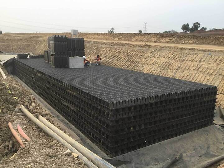 ប្រព័ន្ធរថក្រោះក្រោមដី Cross-Wave បន្ទាប់ពីបញ្ចប់ការជួបប្រជុំគ្នារួចរាល់ហើយ នឹងត្រូវបានគ្របដណ្ដប់ដោយដី ហើយប្រគល់ទីតាំងទៅសំណង់ខាងលើវិញ។ (ប្រភព៖ Sekisui)