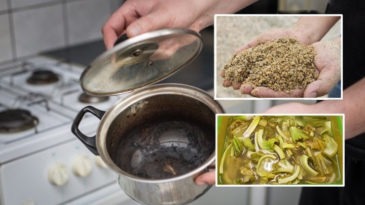 Nồi cháy đáy không còn là nỗi ám ảnh với mẹo làm sạch đáy nồi bằng nước dưa chua và cát.