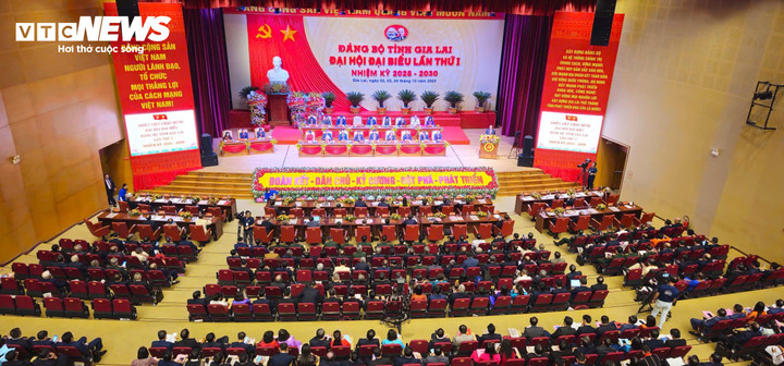 Toàn cảnh Đại hội Đảng bộ tỉnh Gia Lai lần thứ I, nhiệm kỳ 2025 – 2030.