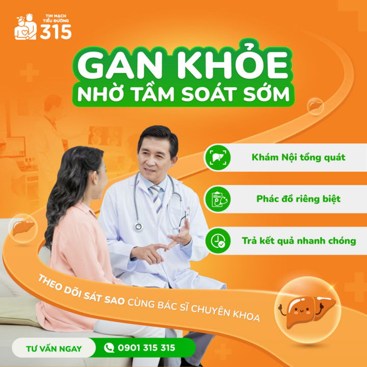 Hệ Thống Tim Mạch - Tiểu Đường 315 mang đến gói Kiểm tra sức khoẻ gan tổng quát, giúp bạn chủ động theo dõi, nâng cao sức khoẻ mỗi ngày.