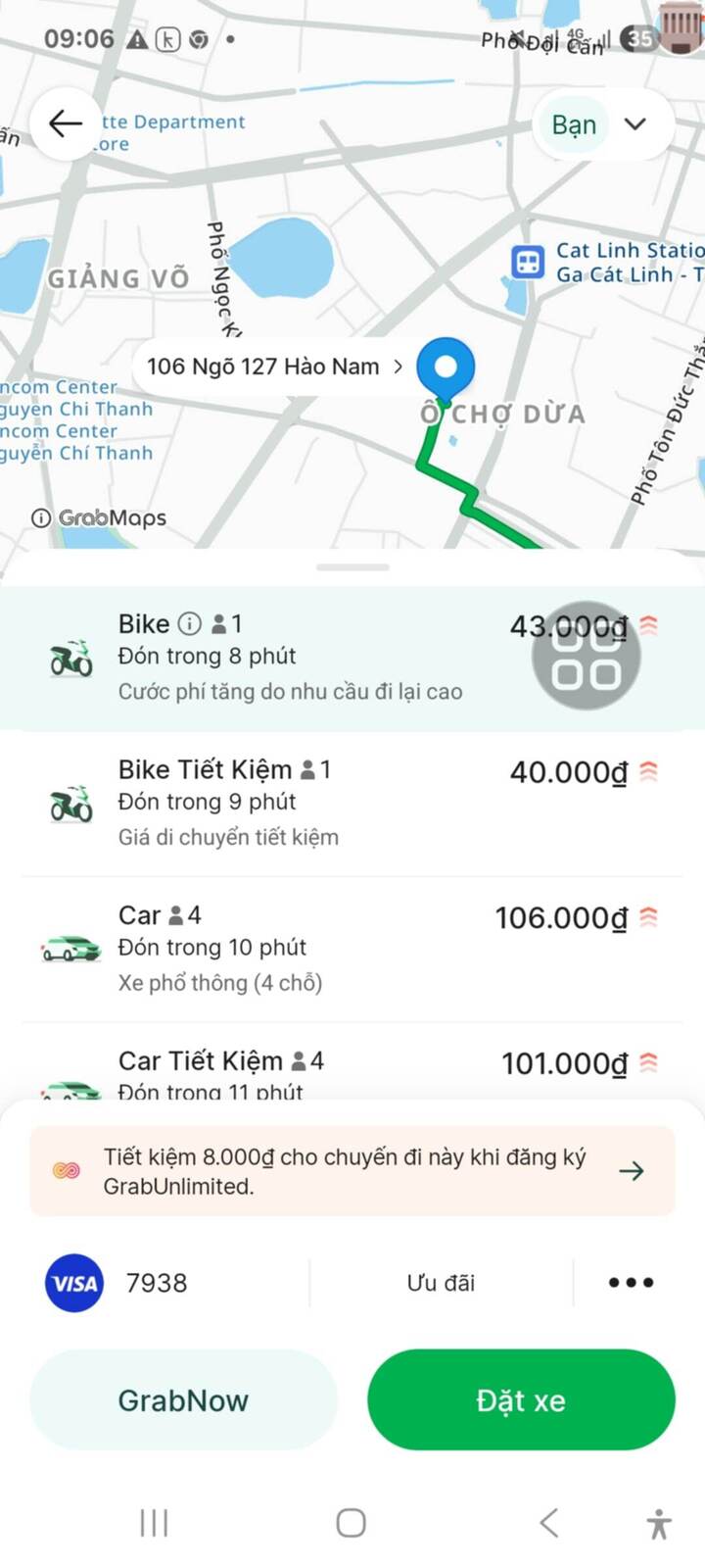 Giá cước dịch vụ gọi ô tô công nghệ tăng cao trong sáng nay 7/10.