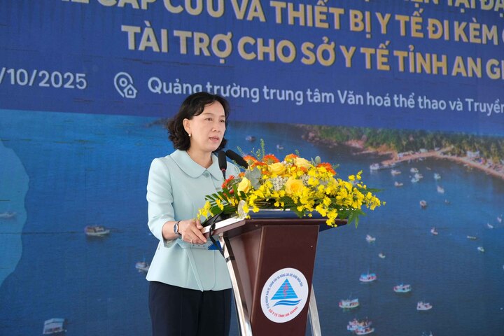 Bà Nguyễn Thị Minh Thúy - Phó Chủ tịch UBND tỉnh An Giang - phát biểu tại sự kiện.