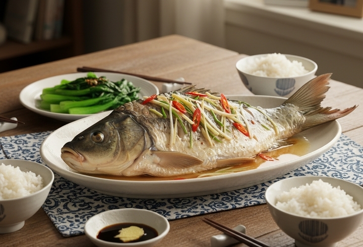 Cá chép trắng – loại phổ biến trong bữa ăn gia đình Việt.