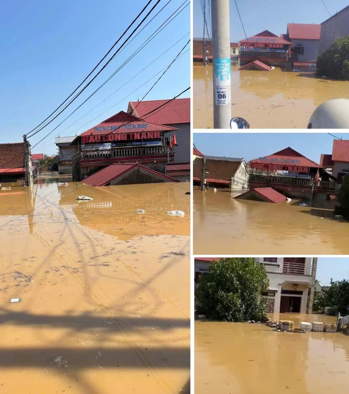 Tình trạng ngập úng tại khu vực xã Sóc Sơn. (Ảnh: EVN HANOI).