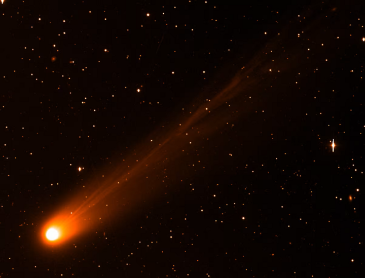 Der Komet Lemmon leuchtet auf diesem Bild, das am 3. Oktober von der Zwicky Transient Facility aufgenommen wurde. (Quelle: Palomar Observatory)