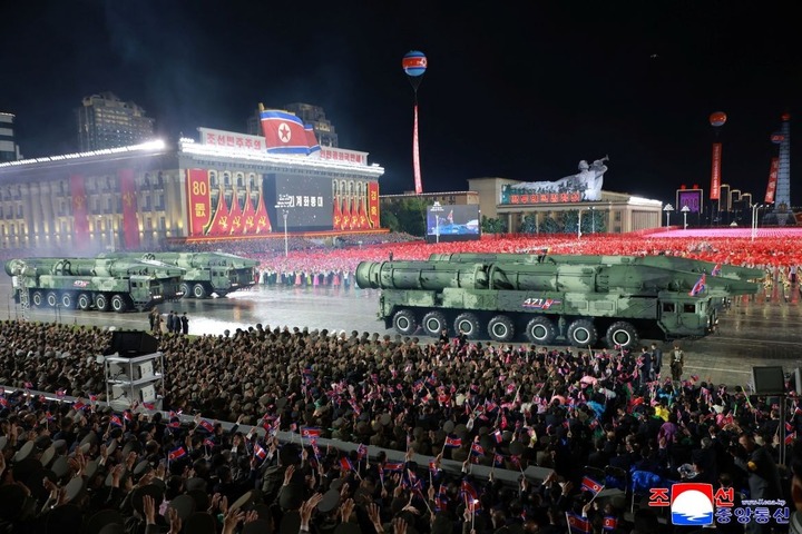 Hình ảnh tại buổi duyệt binh hôm 10/10/2025. Ảnh KCNA