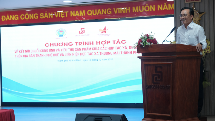 Ông Nguyễn Ngọc Thắng, Phó Tổng Giám đốc Saigon Co.op, nhấn mạnh sự kiện là bước cụ thể hóa hợp tác với doanh nghiệp Huế và Saigon Co.op.