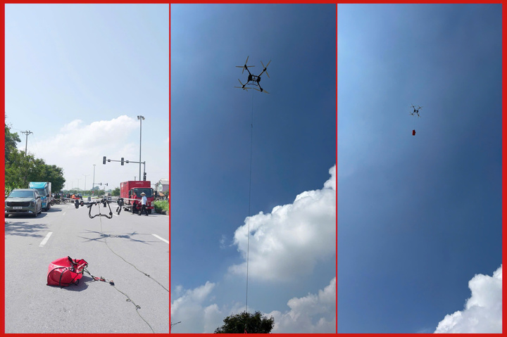 Cận cảnh Drone Viettel vận chuyển hàng cứu trợ tại vùng lũ - 5