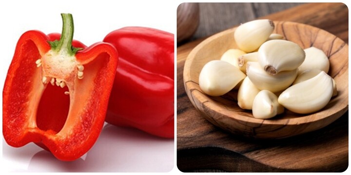 Ớt chuông đỏ và tỏi là những thực phẩm thải độc thận rất tốt