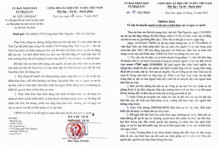 Nguy cơ mất an toàn tại bãi thải của mỏ sắt Trại Cau.