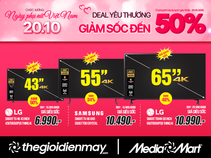 Giảm sâu tới 50% dịp 20/10: MediaMart tung 'deal hời' thay lời yêu thương - 2