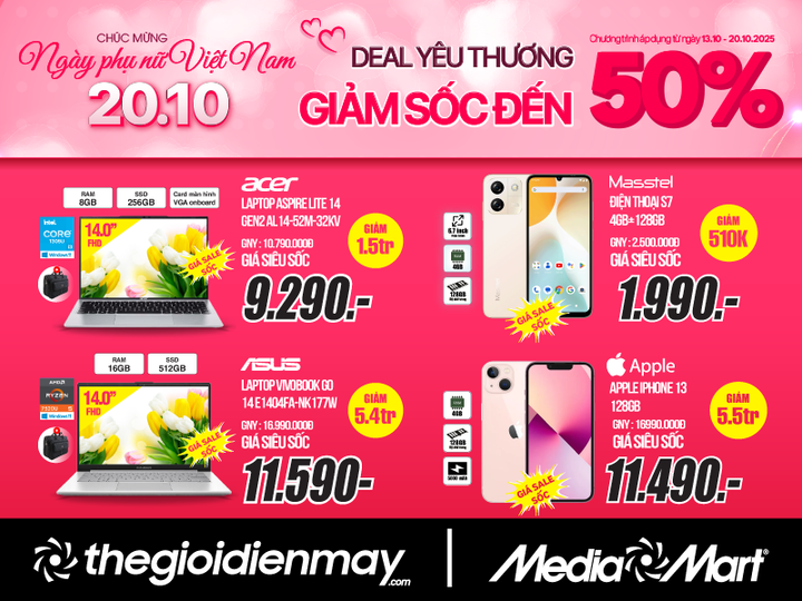 Giảm sâu tới 50% dịp 20/10: MediaMart tung 'deal hời' thay lời yêu thương - 6