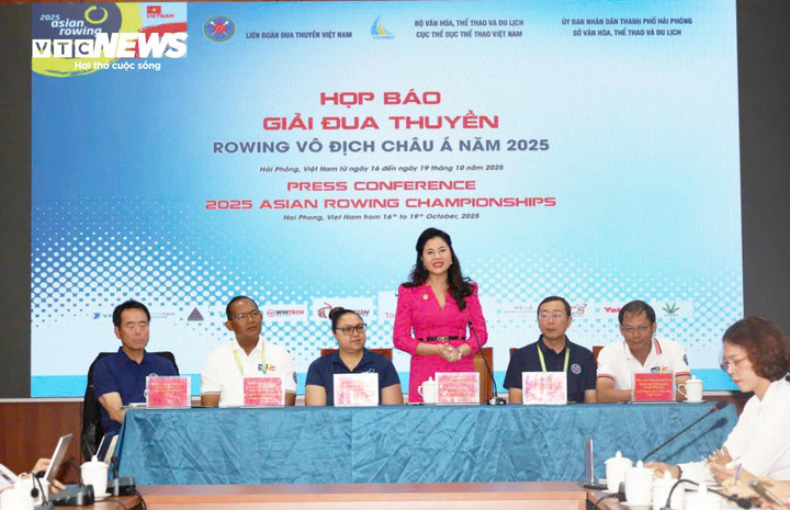 Bà Trần Thị Hoàng Mai - Giám đốc Sở Văn hóa, Thể thao và Du lịch Hải Phòng thông tin về giải đấu.